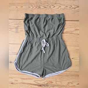 Ardene Basic Olive Strapless Romper Size S